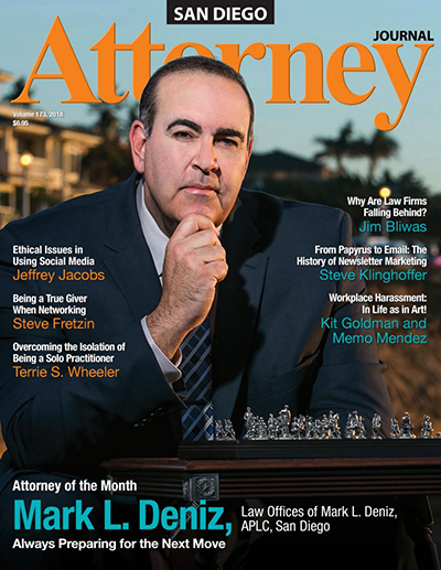 Image of Attorney Journal featuring Mark L.Deniz as Attorney of the Month