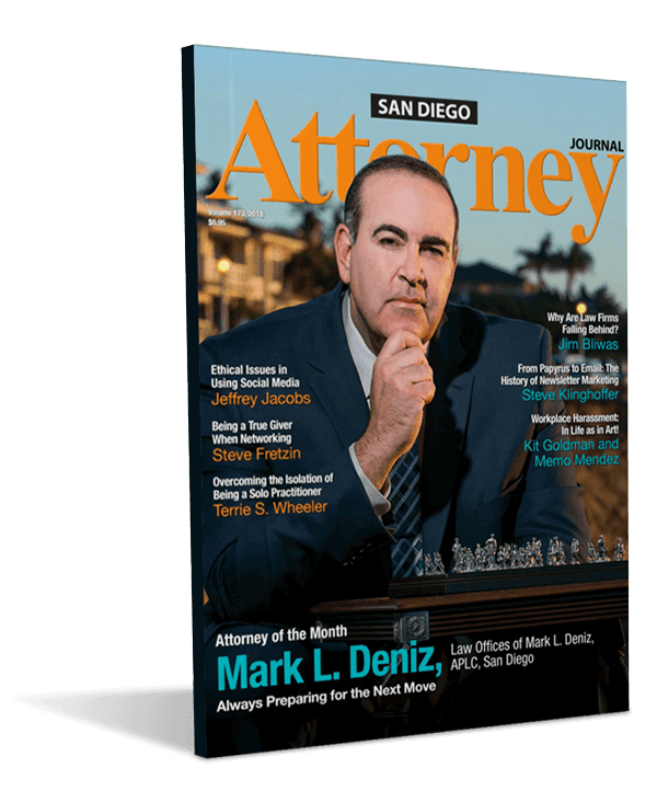 San Diego Attorney Journal | Attorney of the Month Mark L. Deniz | Law Offices of Mark L. Deniz, APLC. San Diego